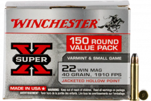 Winchester 22 WIN MAGAZINE 40 JHP VP, 150 Rounds/Box X22MH150