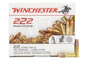 Winchester Ammo .22 LR 36gr CP HP 222 Round Box 22LR222HP 22LR222HP