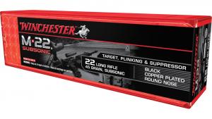 Winchester S22LRTSUP 22Cal 45 Grain M22 Subsonic 100 Rounds S22LRTSUP