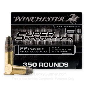 Winchester Super Suppressed 22 LR 45 Gr Subsonic Copper Plated RN (Case) 