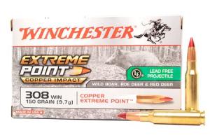 WINCHESTER AMMO 308 Win 150 Grain Extreme Point Copper Impact Lead Free Projectile 20/Box X308XPLF