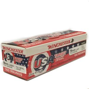 Winchester USA Target Pack 9mm Luger 115 Grain Full Metal Jacket 100/Box WINUSA4172VP