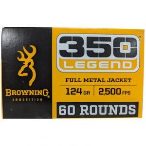 Browning FMJ Target .350 Legend 124GR FMJ Brass Cased 60 Rounds 020892229686
