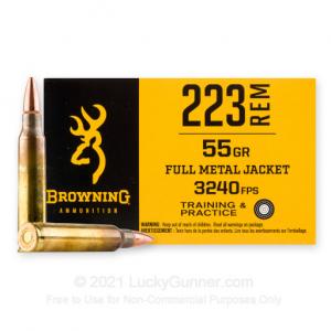 223 Rem - 55 Grain FMJ - Browning - 20 Rounds B192802231