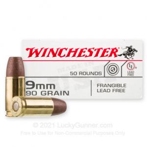 9mm - 90 Grain Lead-Free Frangible - Winchester - 50 Rounds 020892230132