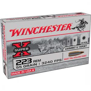 Winchester Super-X Brass .223 Rem 55-Grain 20-Rounds BTHP W223HP55