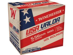 Winchester USA Valor Ammunition 5.56x45mm NATO 55 Grain M193 Full Metal Jacket - 173811 020892231023