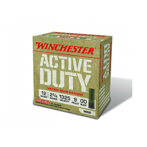 Winchester 12 Gauge ACTIVE DUTY BUCK 00 - 25 Rounds- Free Shipping! WIN1200MG