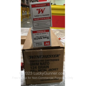 9mm NATO - 124 Grain FMJ - Winchester - 1000 Rounds W9NATO50