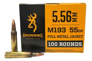 Browning Ammo 5.56 Nato 55gr FMJ M193 3180 FPS 100/Box [15 Boxes] 1000 Rounds Free Shipping 