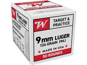 Winchester USA White Box 9mm Luger Ammo 124 Grain Full Metal Jacket Case of 1000 (20 Boxes of 50) 