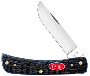 Case Navy Blue Bone Rogers Jigged Bone Sod Buster Jr Folding Knife 