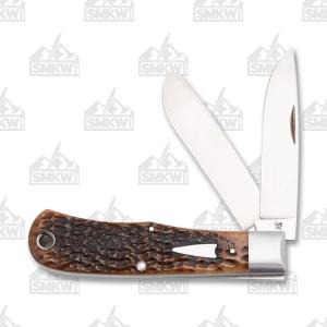 Case Jigged Brown Bone Bullnose Trapper 154-CM Stainless Steel Blades 021205103679