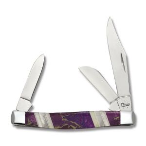 Case Exotic Kings Mine Purple Turquoise Medium Stockman Tru-Sharp Surgical Steel Blades 021205111209