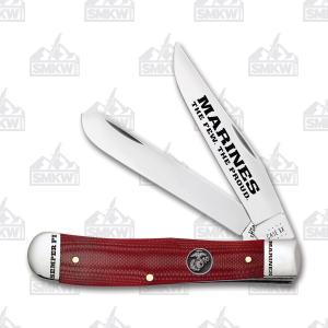 Case United States Marine Corps Red G-10 Trapper 021205131979