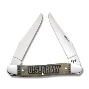 Case US Army Olive Green Smooth Bone Muskrat Tru-Sharp Surgical Steel Blades 021205150031