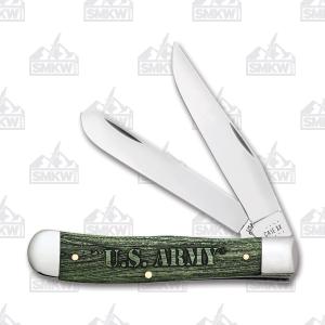 Case U.S. Army Green Natural Bone Trapper 021205150352