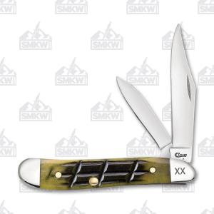 Case Fence Row Jigged Olive Green Bone Peanut Tru-Sharp Surgical Steel Blades 021205160252