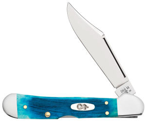 Case Caribbean Blue Sawcut Jigged Bone Mini CopperLock Pocket Knife 25585