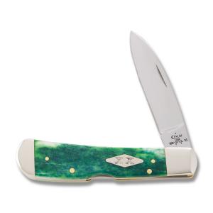 Case Tribal Lock 4.125” with Peacock Appaloosa Smooth Bone Handles and Tru Sharp Surgical Steel Plain Edge Blades Model 021205267142