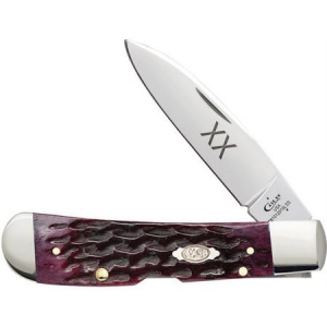 Case 47522 Tribal Locking Spear Blade with Heritage Cabernet Jigged Bone Handle 021205475226