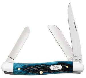 CASE KNIVES Pocket Wornr Peach Seed Jig Mediterranean Blue Bon 51851