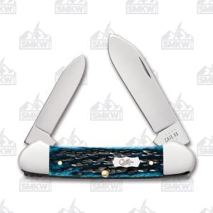 Case Mediterranean Blue Pocket Worn Peach Seed Jigged Bone Canoe 021205518534