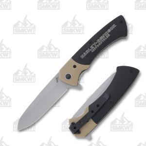 TecX Harley-Davidson FL-2 Flipper Linerlock 440 Stainless Steel Blade Black & Tan G-10 Handle 021205522067