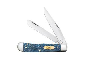 XX Trapper Folding Knife Blue Sycamore Wood CA63730 