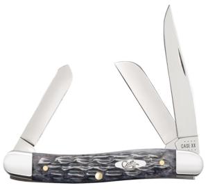 Case Medium Stockman Folding Knife, 3.63 in, Chrome Vanadium Steel, Pocket Worn Gray Bone Crandall Jig Handle, 58413 58413