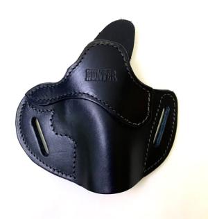 Hunter Company 2 Loop Pancake Leather Holster, Medium/Large Frame, S&W M&P Fullsize, Black, Black, 3608B