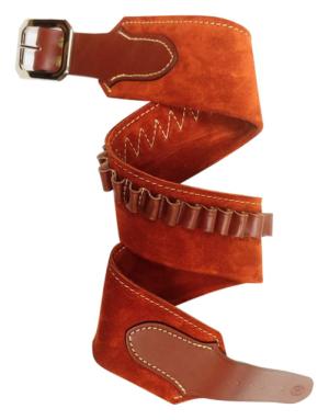 Hunter Company Duke Style Suede Cartridge Belt, .45 Caliber, Rust, Extra Large, Rust, 1087-145XL