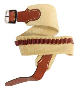 Hunter Company Duke Two Suede Cartridge Belt, .45 Caliber, Sand, Large, Sand, 1087-245L