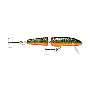 Rapala J09FT Jointed Lure Size 09, 3 1/2" Length, 5'-7' Depth, 2 Number 5 Treble Hooks, Fire Tiger, Per 1 022677003351