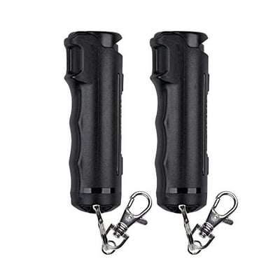 SABRE Fast Flip Top Pepper Gel with Snap-Clip Keychain, Maximum Police Strength OC Spray, 3X Longer Spray Time - Up to 10 Seconds, Finger Grip for Faster Aim, 0.54 fl oz, Secure and Easy to Use F15-BUSG2-AMZ