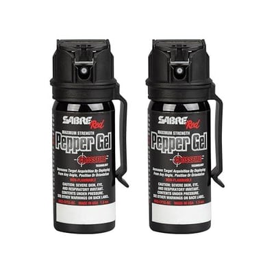 SABRE Crossfire Pepper Gel, Deploys At Any Angle, Maximizes Target Acquisition Against Multiple Threats, Belt Clip, Fast Flip Top, Max Police Strength OC 1.5 fl oz 023063183305