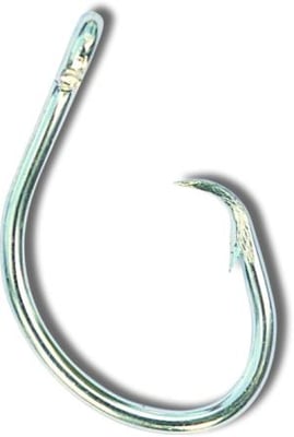 Mustad Classic Circle Hook, Curved In Point, 2X Strong, Ringed Eye, Duratin, Size 11/0, 100 per Pack, 39960ST-DT-11/0-100