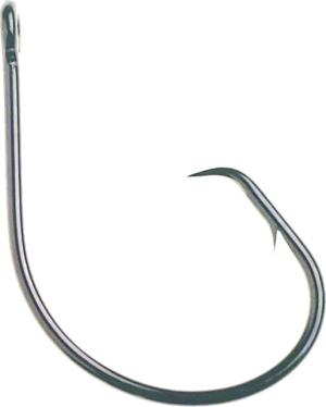 Mustad Classic Circle Hook, Point Curved In Ringed Eye, Black Nickel, Size 1/0, 8 per Pack, 39944-BN-1/0-8