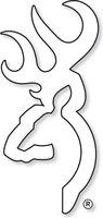 Brn Buckmark Decal 4" White