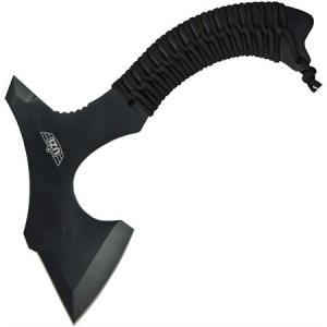 Uzi Knives KAXE5 10" Overall Throwing Axe with Black Paracord Wrapped Handle UZKAXE5