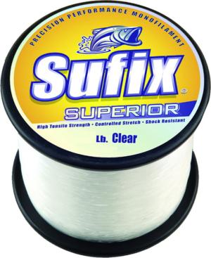Sufix Superior Monofilament Line 40lb 1485yd Clear 1lb Spool, 645-140