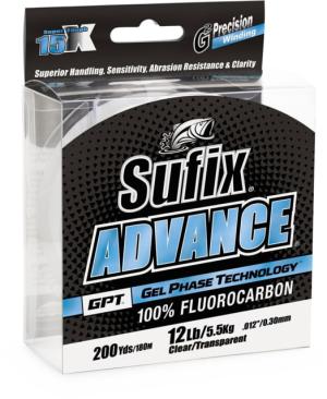 Sufix Advance Fluorocarbon 25lb Line, Clear, 200 Yds, 679-025C