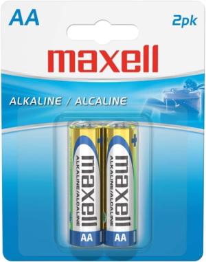 Maxell AA Alkaline Batteries, Gold, 2 pack, 723407 - LR62BP