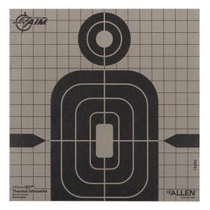 Allen 15802 Thermal Target Silhouette Hanging Paper 8” x 8” Black/Gray