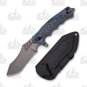 Hen & Rooster Tactical Fixed Blade Black & Blue G-10 Stainless Steel Blade HR-007BL