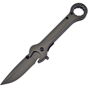 Frost FC12 Wrench Assisted Opening Drop Point Linerlock Folding Pocket Knife 026615172376
