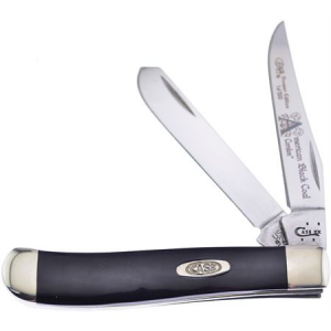 Case 9207ABC Mini Trapper Folding Pocket Knife with Black Smooth Corelon Handle