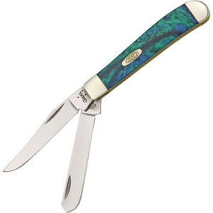 Case Knives 9207AQ Mini Trapper Folding Pocket Knife with Aquarius Corelon Handle