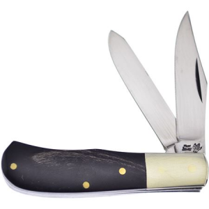 Frost 14100CBH Jim Bowie Trapper Folding Pocket Knife with Buffalo Horn Handle 026615856252