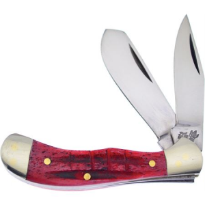 Frost Cutlery & Knives 14972RSC Baby Saddlehorn Knife with Red Second Cut Handle